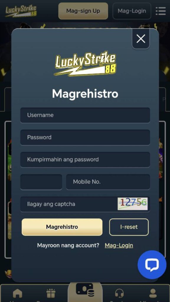 LuckyStrike88 Casino Registration Page: How to register at Lucky Strike Casino?